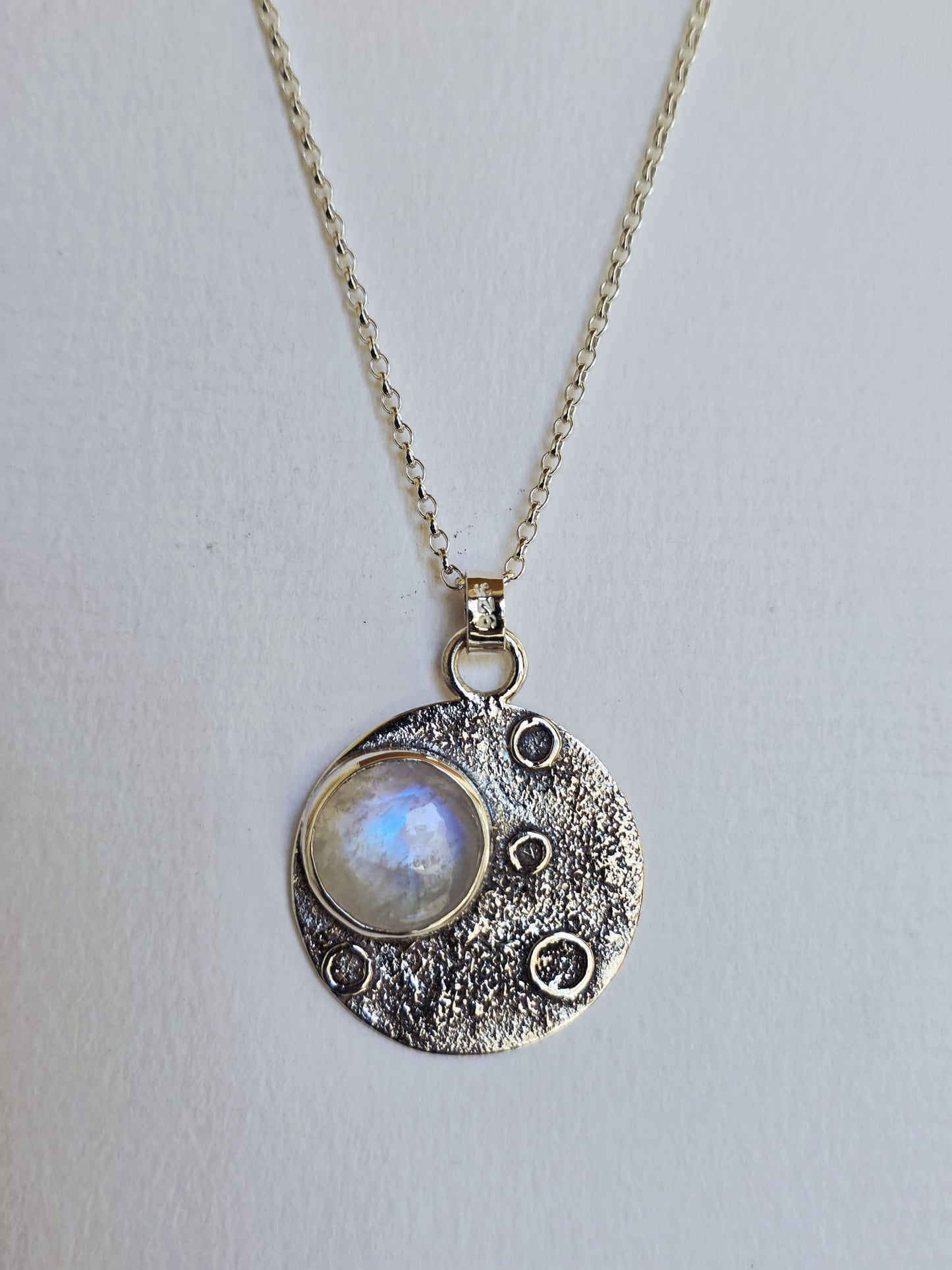 Collier artisanal #0079 en argent 925 avec Pierre de Lune
