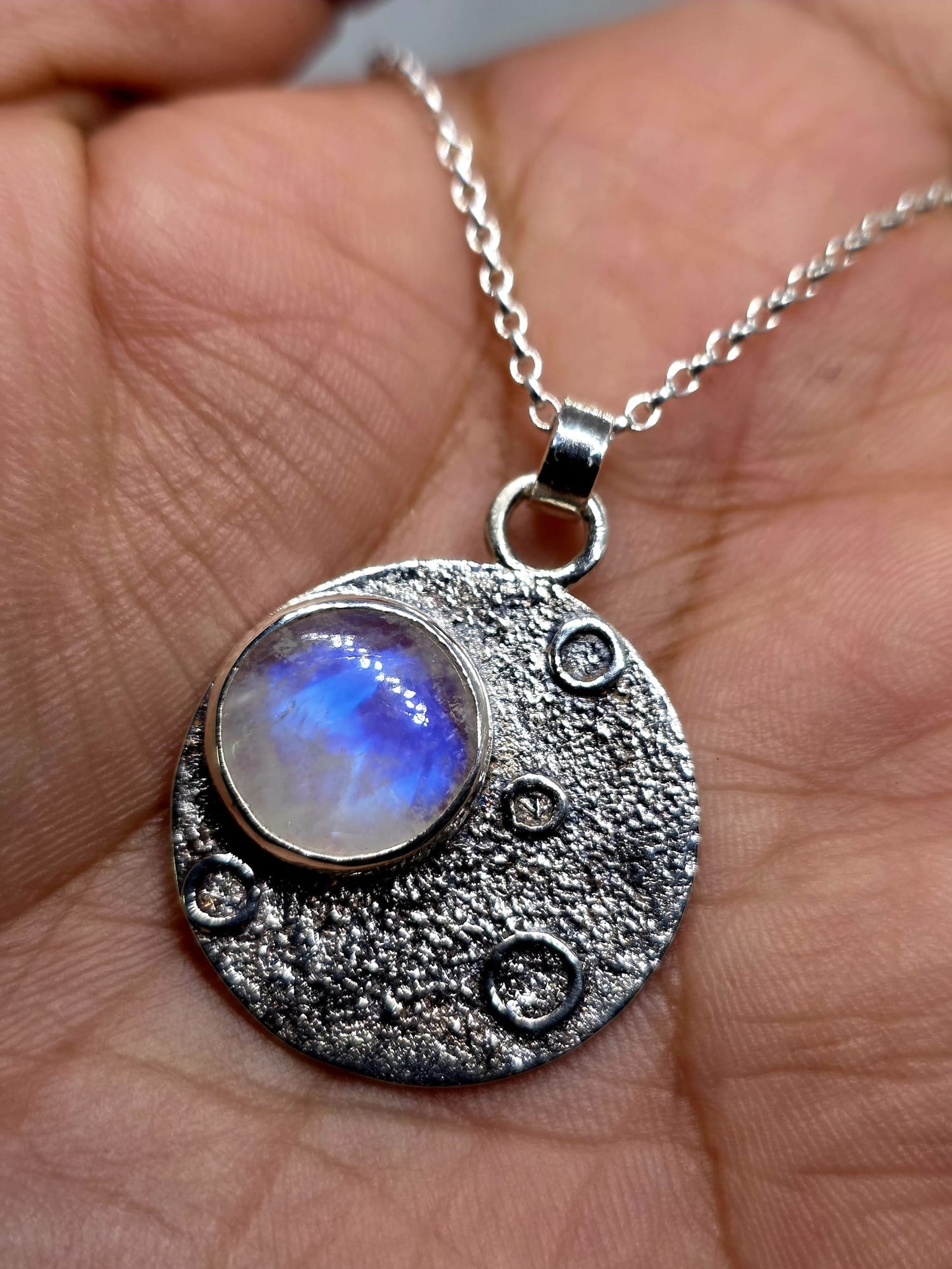 Collier artisanal #0079 en argent 925 avec Pierre de Lune