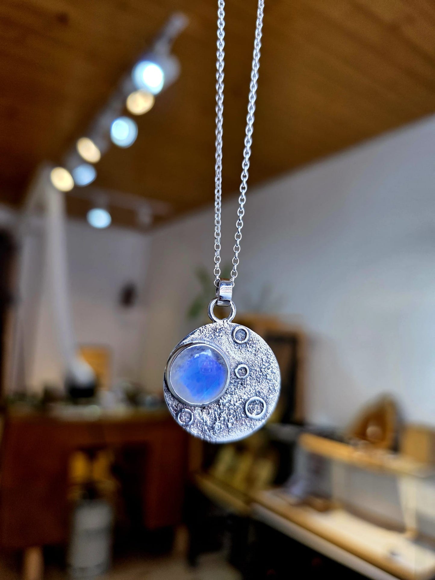 Collier artisanal #0079 en argent 925 avec Pierre de Lune