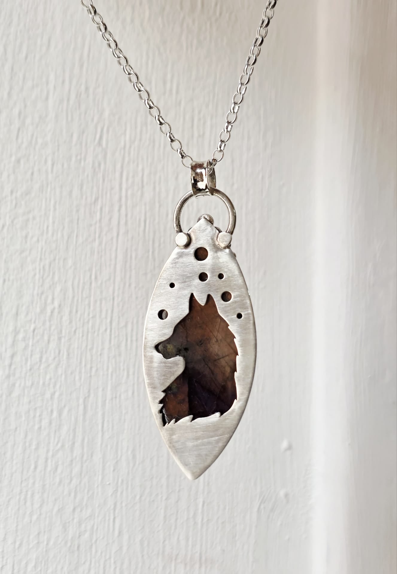 Collier artisanal #0083 en argent 925 Labradorite Galaxy