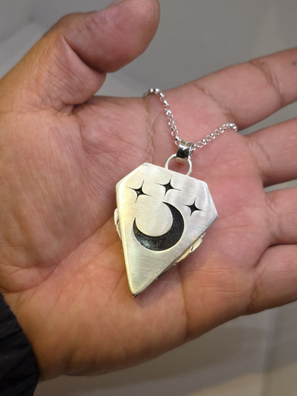 Collier artisanal en argent 925 Pierre labradorite Violette – Pièce Unique !!