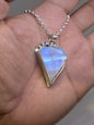 Collier artisanal en argent 925 Pierre de lune - Arc en ciel – Pièce Unique !!